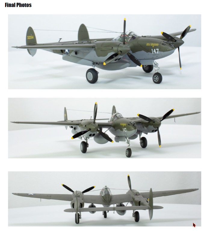 P-38 F/G Lightning (1/48) Tamiya | Glenn Hoover Models